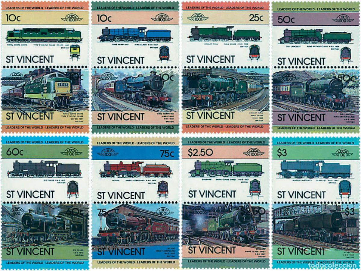 Sellos: 6195 MNH SAN VICENTE 1983 LOCOMOTORAS