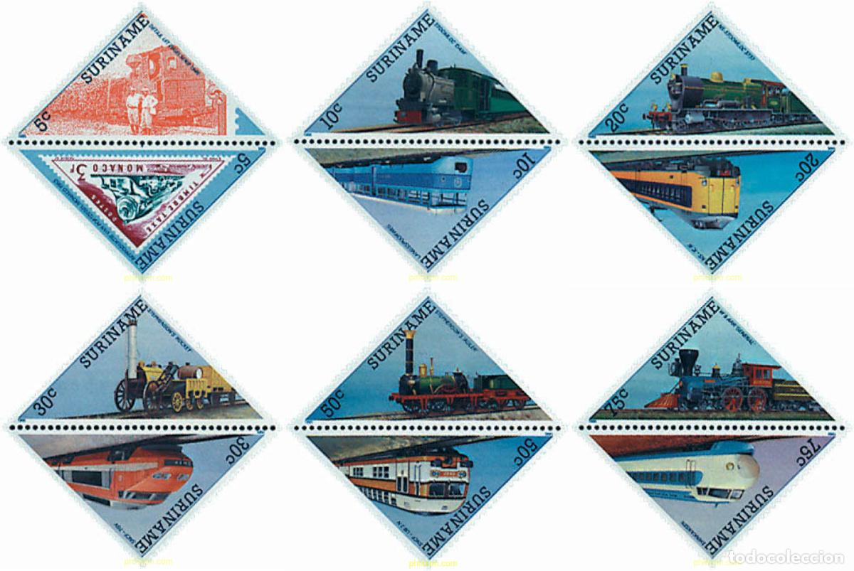 Sellos: 6318 MNH SURINAM 1985 LOCOMOTORAS