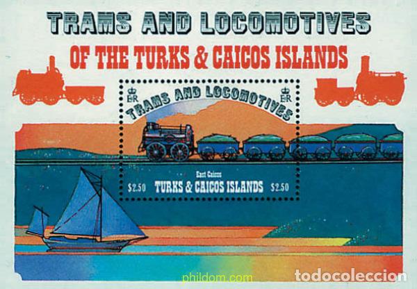 Sellos: 59313 MNH TURKS Y CAICOS 1983 ANTIGUOS TRANSPORTES POR VIA FERREA