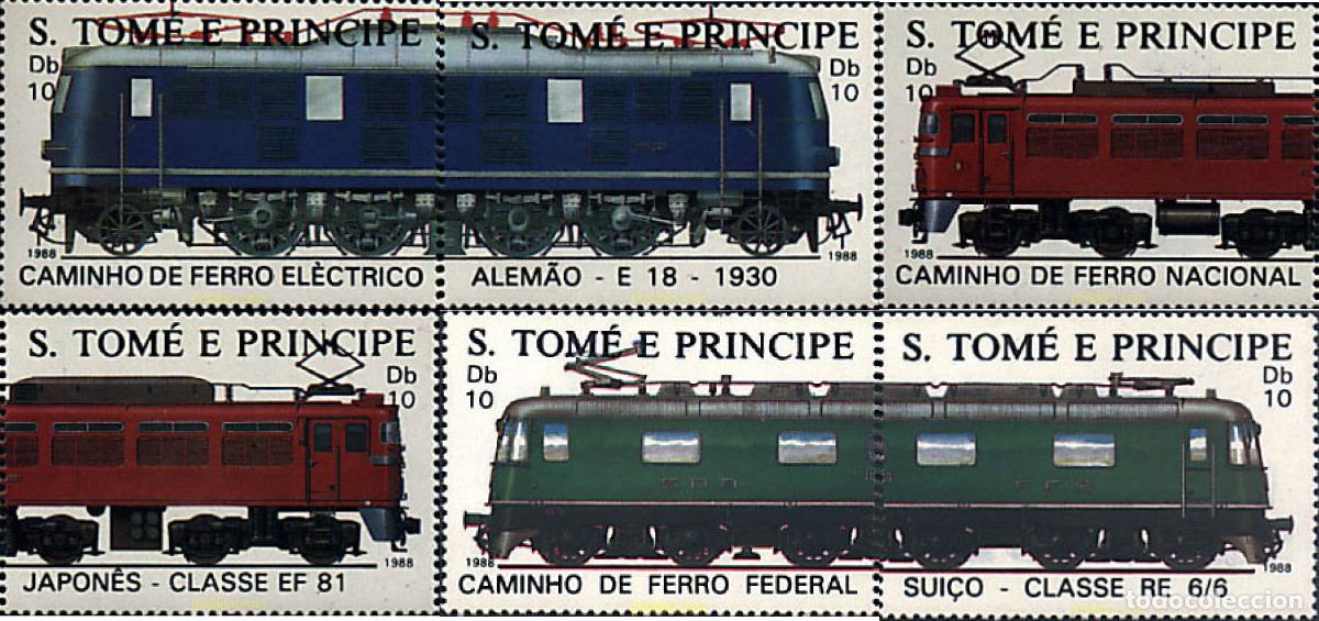 Briefmarken: 57876 MNH SANTO TOME Y PRINCIPE 1988 LOCOMOTORAS ELECTRICAS