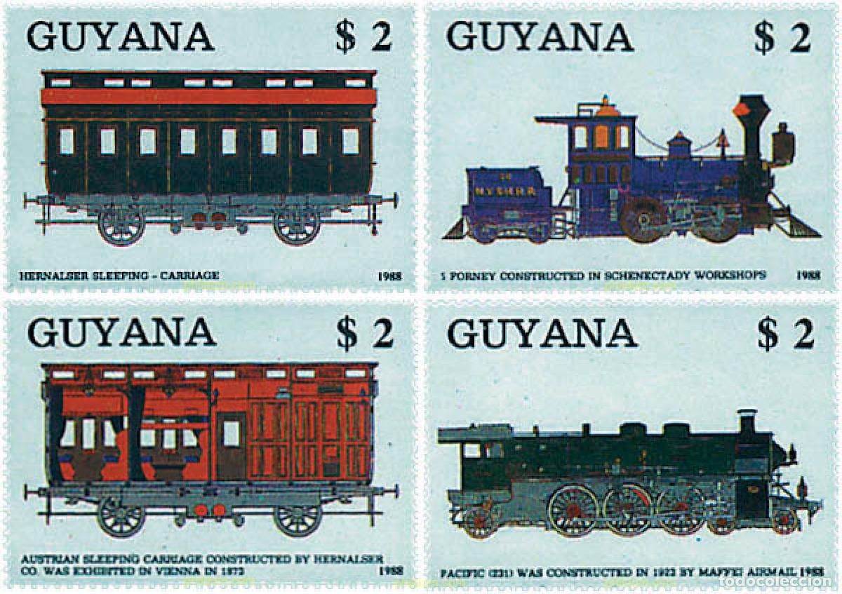 Timbres: 213417 MNH GUYANA 1989 TRENES