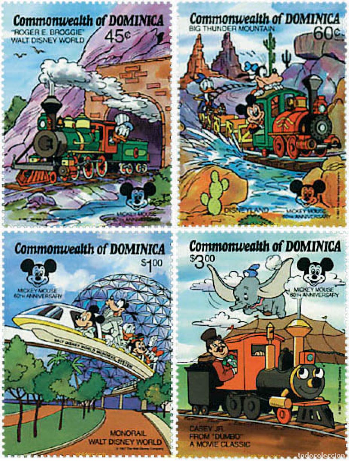 Sellos: 306759 MNH DOMINICA 1987 60 ANIVERSARIO DE MICKEY MOUSE