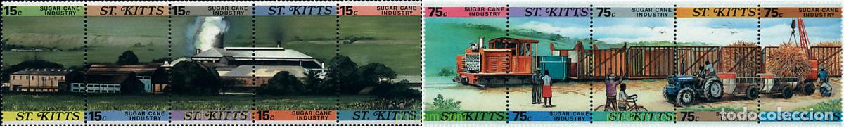 Sellos: 6298 MNH SAN KITTS 1987 INDUSTRIA AZUCARERA