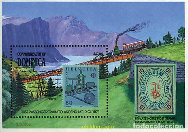 Sellos: 306795 MNH DOMINICA 1991 TRENES DE MONTA&Ntilde;A SUIZOS