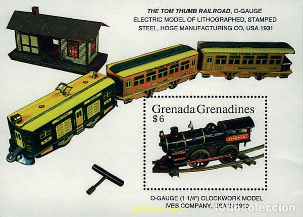 Sellos: 320196 MNH GRANADA GRANADINAS 1992 MODELOS A ESCALA DE TRENES