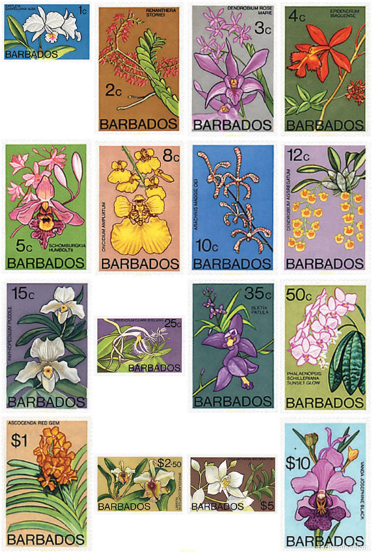 Sellos: 80925 MNH BARBADOS 1974 ORQUIDEAS