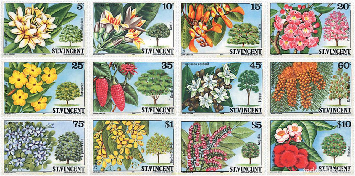 Sellos: 93209 MNH SAN VICENTE 1984 FLORES DE ARBOLES
