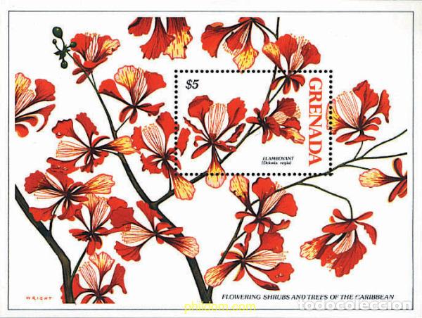 Sellos: 292293 MNH GRANADA 1988 FLORES DE ARBOLES Y ARBUSTOS