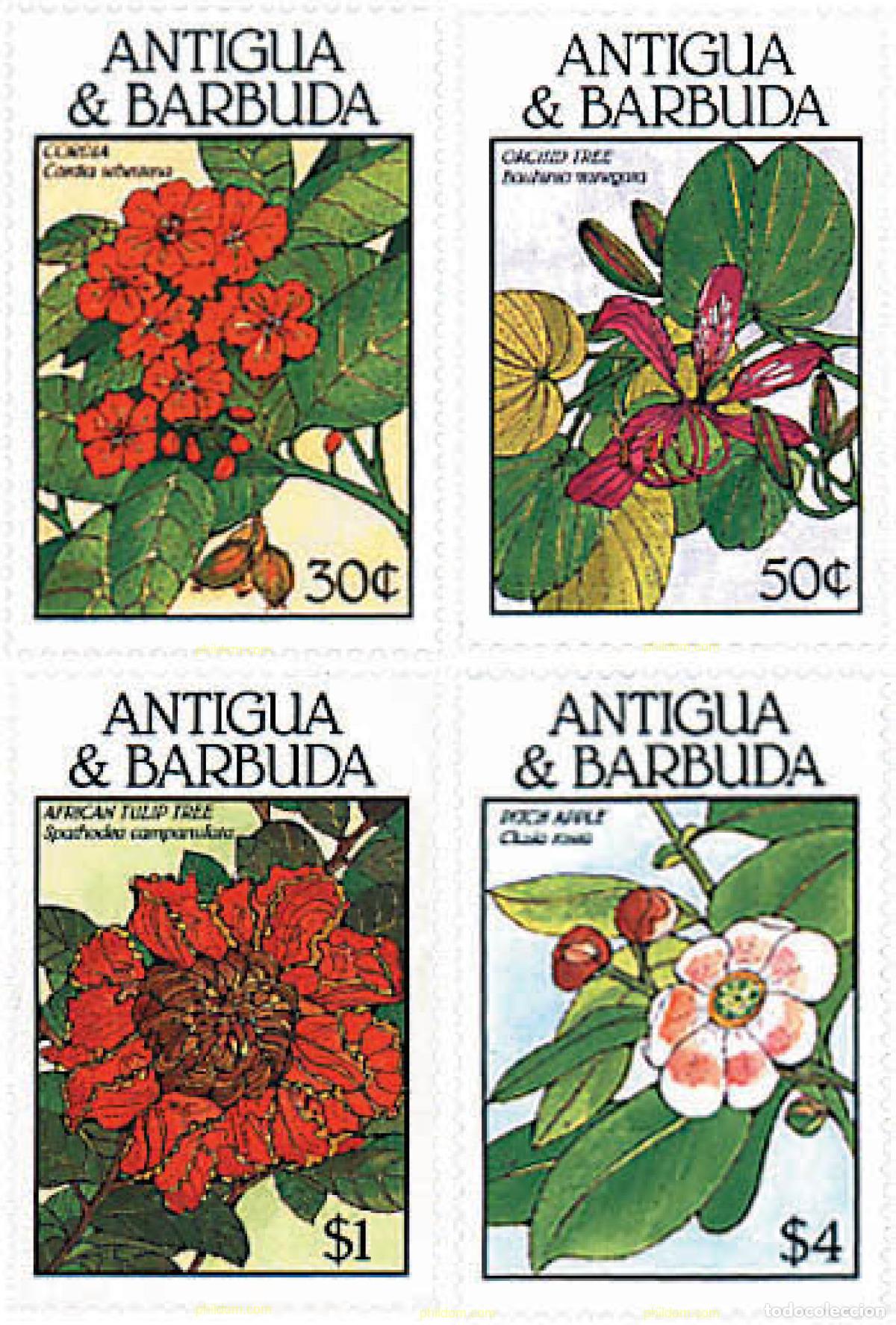 Sellos: 340337 MNH ANTIGUA Y BARBUDA 1988 FLORES