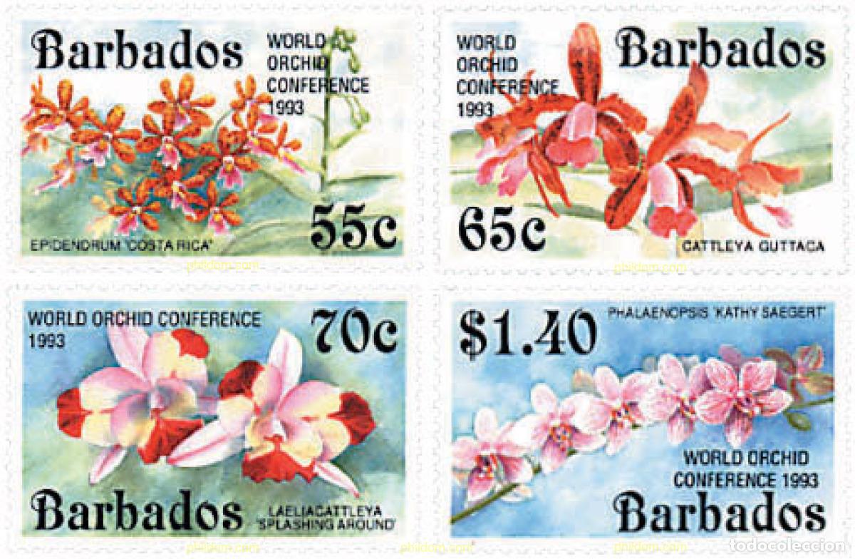 Sellos: 98147 MNH BARBADOS 1993 14 CONFERENCIA SOBRE LAS ORQUIDEAS