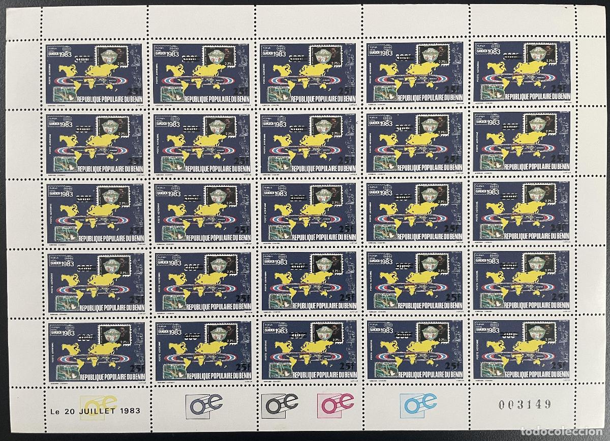 Sellos: L&aacute;mina sobreimpresa YT PA 326 de Benin 1984 Exposici&oacute;n Bangkok con sello phila en
