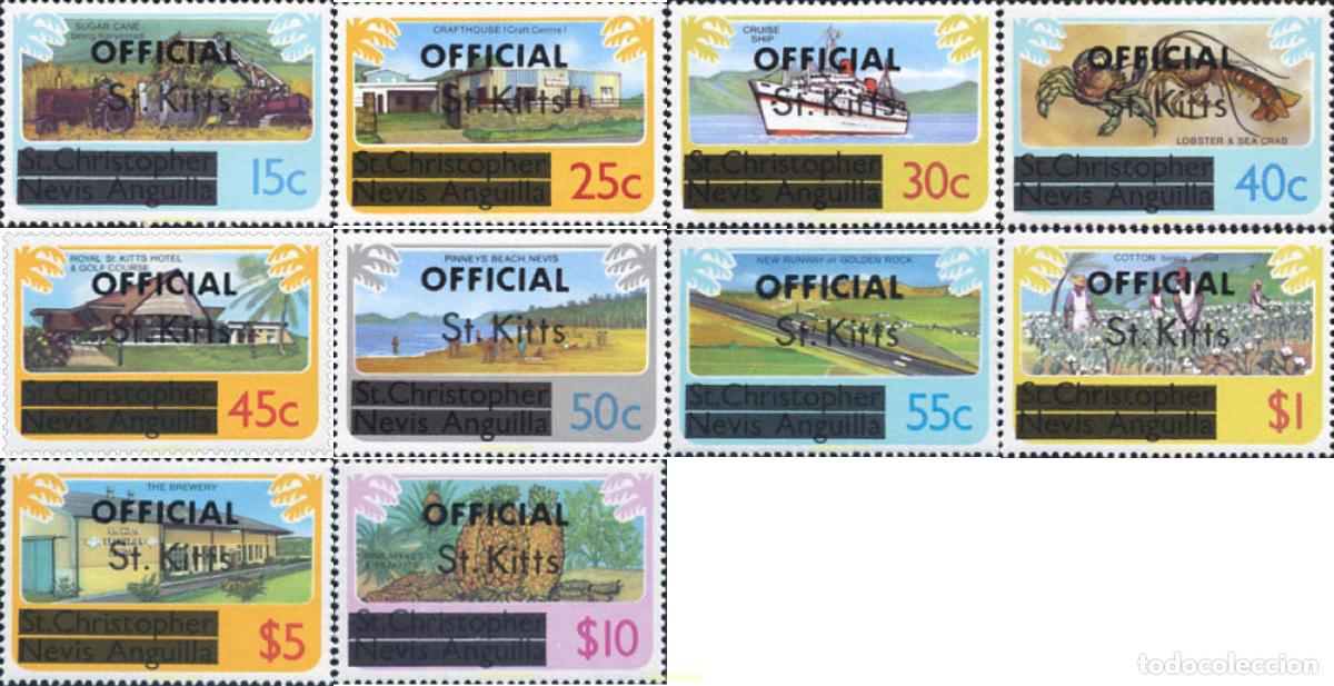 Sellos: 93170 MNH SAN KITTS 1980 MOTIVOS VARIOS