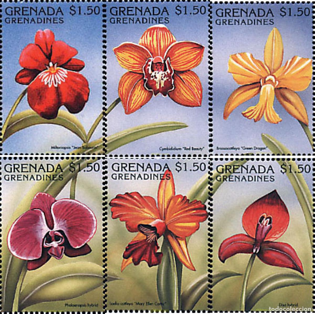 Sellos: 320281 MNH GRANADA GRANADINAS 1997 ORQUIDEAS DEL MUNDO