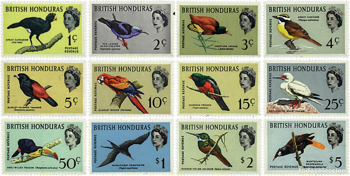 Sellos: 31338 MNH HONDURAS BRITANICA 1962 AVES