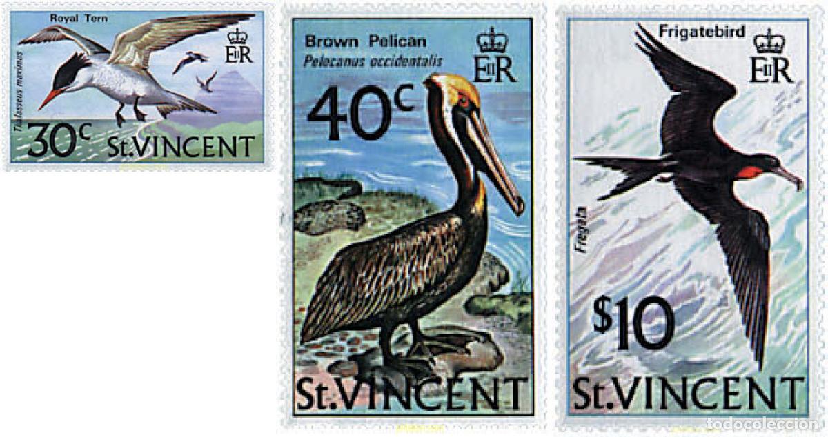 Sellos: 36960 MNH SAN VICENTE 1974 AVES MARINAS