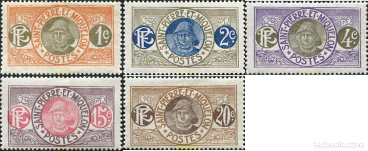 Sellos: 673273 HINGED SAN PEDRO Y MIQUELON 1909 MOTIVOS VARIOS