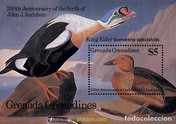 Sellos: 31941 MNH GRANADA GRANADINAS 1986 BICENTENARIO DEL NACIMIENTO DEL ORNITOLOGO J.J. AUDUBON