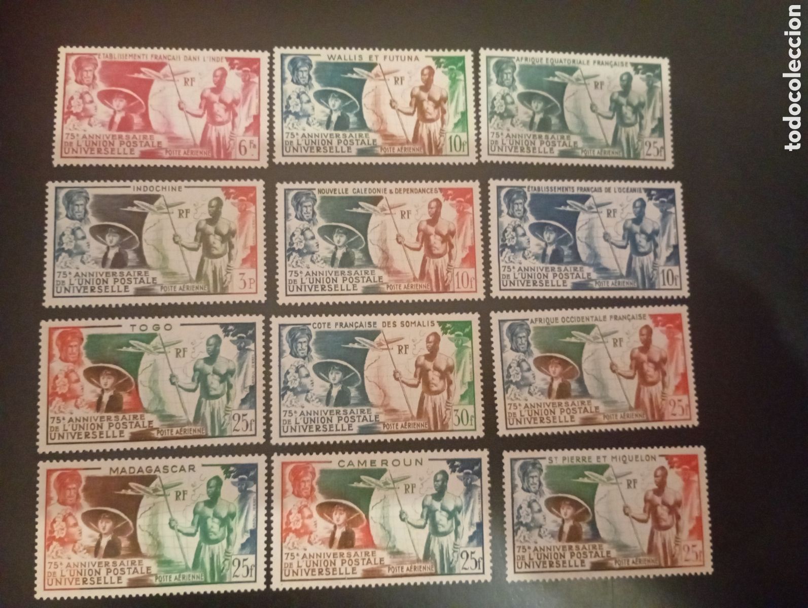 Sellos: UPU 1949 Colonias Francesas completa