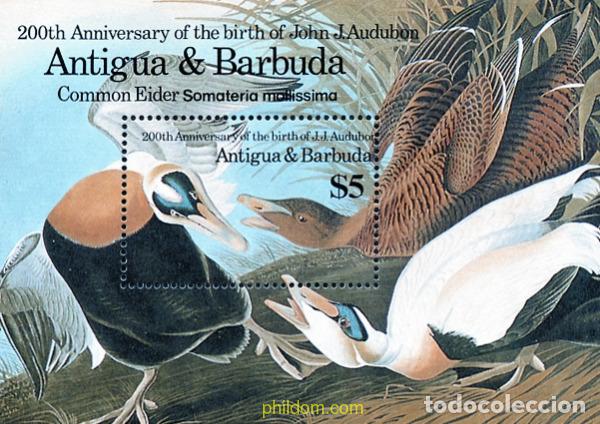 Sellos: 46774 MNH ANTIGUA Y BARBUDA 1986 BICENTENARIO DEL NACIMIENTO DEL ORNITOLOGO J.J. AUDUBON