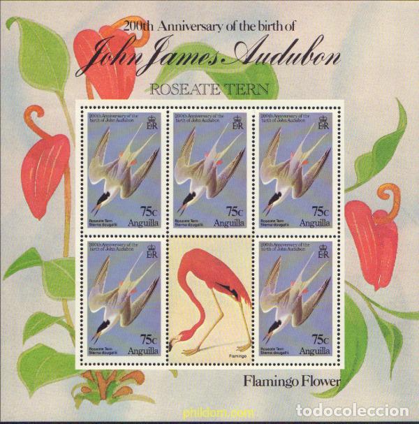 Sellos: 586304 MNH ANGUILLA 1985 BICENTENARIO DEL NACIMIENTO DEL ORNITOLOGO J.J. AUDUBON