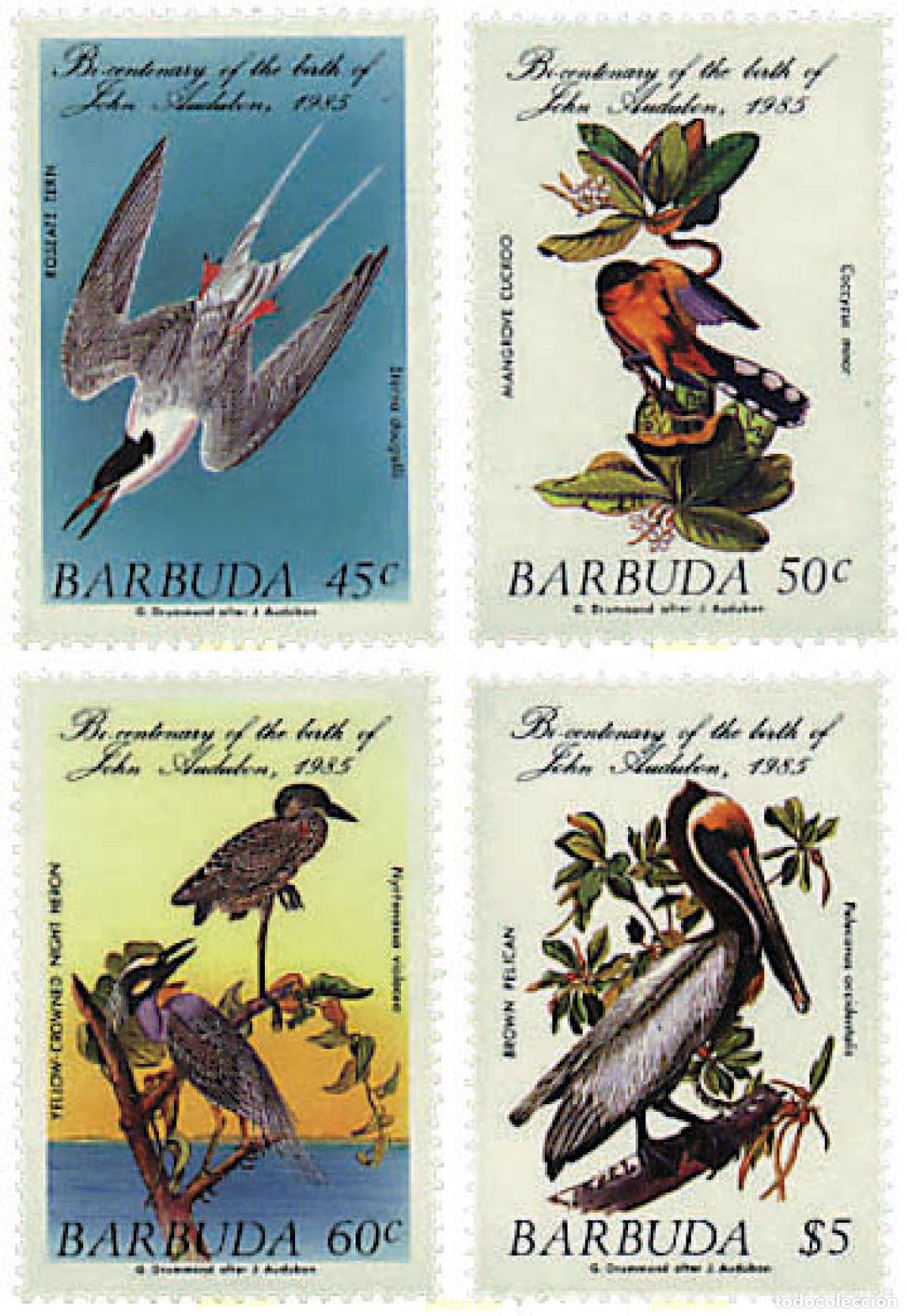 Sellos: 47215 MNH BARBUDA 1985 BICENTENARIO DEL NACIMIENTO DEL ORNITOLOGO J.J. AUDUBON
