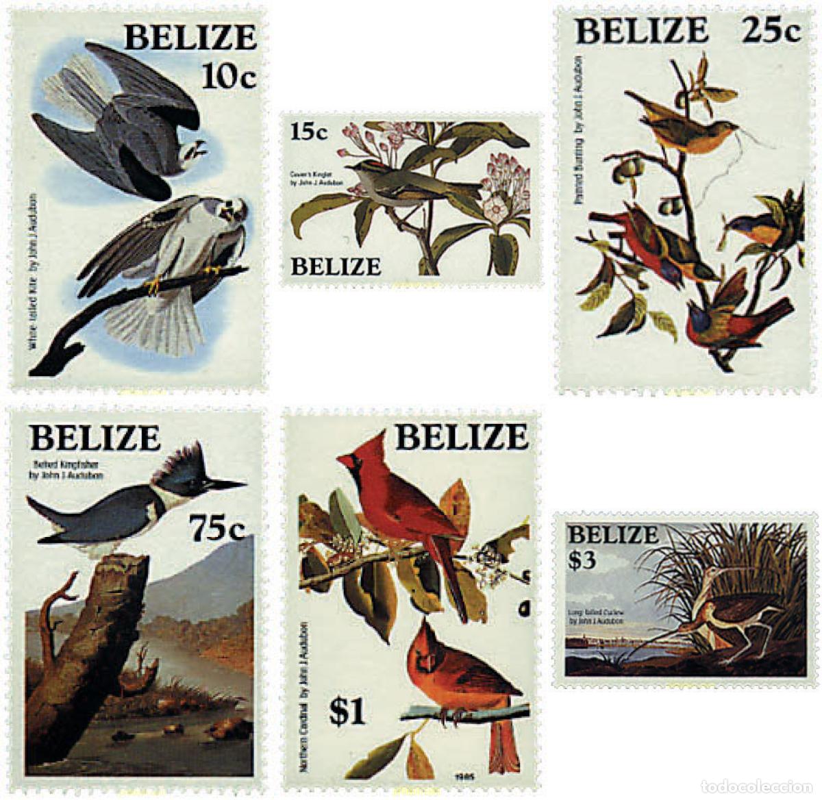 Sellos: 98630 MNH BELIZE 1985 BICENTENARIO DEL NACIMIENTO DEL ORNITOLOGO J.J. AUDUBON