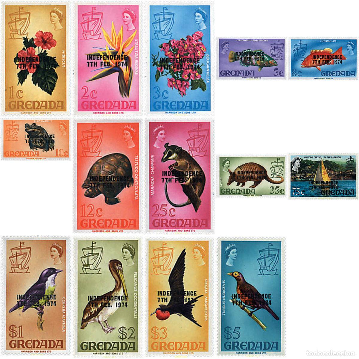 Sellos: 91321 MNH GRANADA 1974 FAUNA Y FLORA