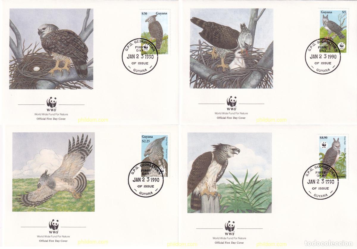 Sellos: 24746 MNH GUYANA 1990 AGUILA ARPIA
