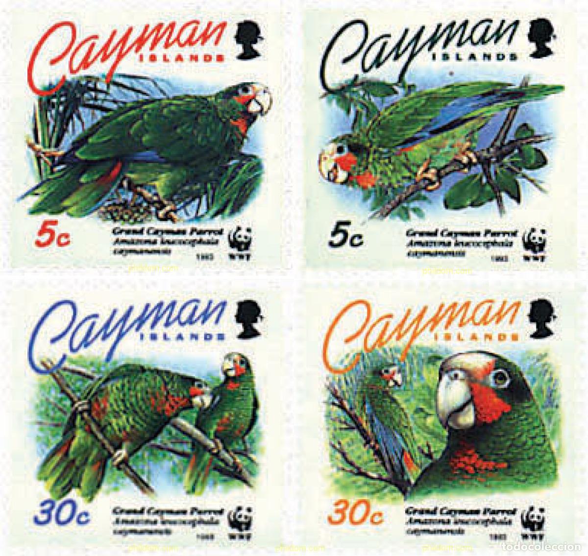 Sellos: 74113 MNH CAIMAN Islas 1993 FAUNA PROTEGIDA. LORO DE LA ISLA CAIMAN