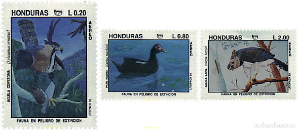 Sellos: 36629 MNH HONDURAS 1993 AMERICA-UPAEP 1993 - FAUNA EN VIA DE EXTINCION
