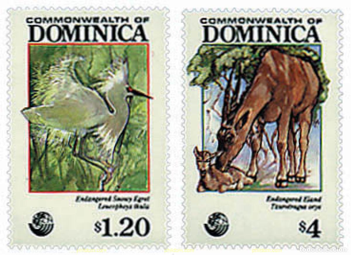 Sellos: 31756 MNH DOMINICA 1992 FAUNA EN PELIGRO DE EXTINCION