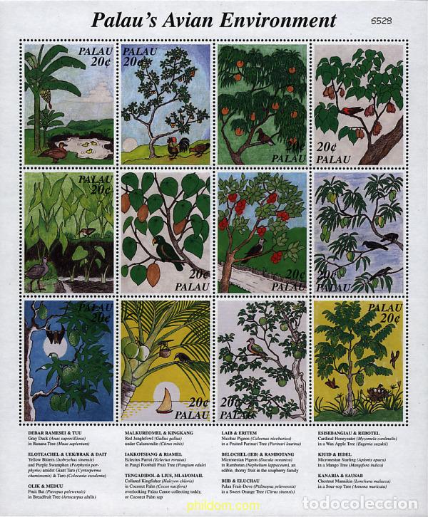 Sellos: 337184 MNH PALAU 1997 FAUNA Y FLORA
