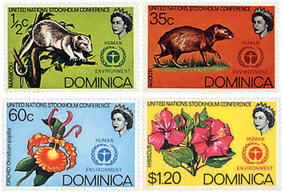 Sellos: 83736 MNH DOMINICA 1972 CONFERENCIA DE LAS NACIONES UNIDAS SOBRE EL MEDIO AMBIENTE