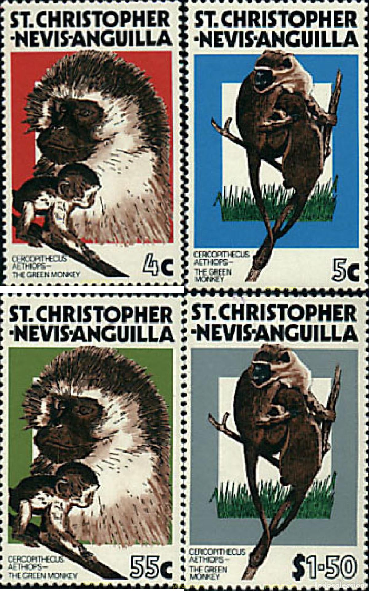 Sellos: 57545 MNH SAN CRISTOBAL-NEVIS-ANGUILLA 1978 SIMIOS