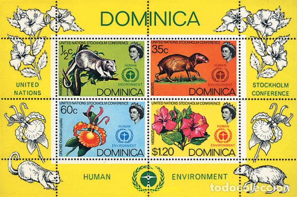 Sellos: 90574 MNH DOMINICA 1972 CONFERENCIA DE LAS NACIONES UNIDAS SOBRE EL MEDIO AMBIENTE