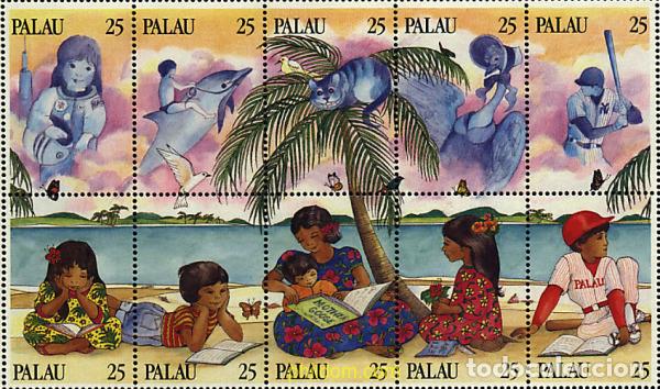Sellos: 155477 MNH PALAU 1989 A&Ntilde;O DEL JOVEN LECTOR