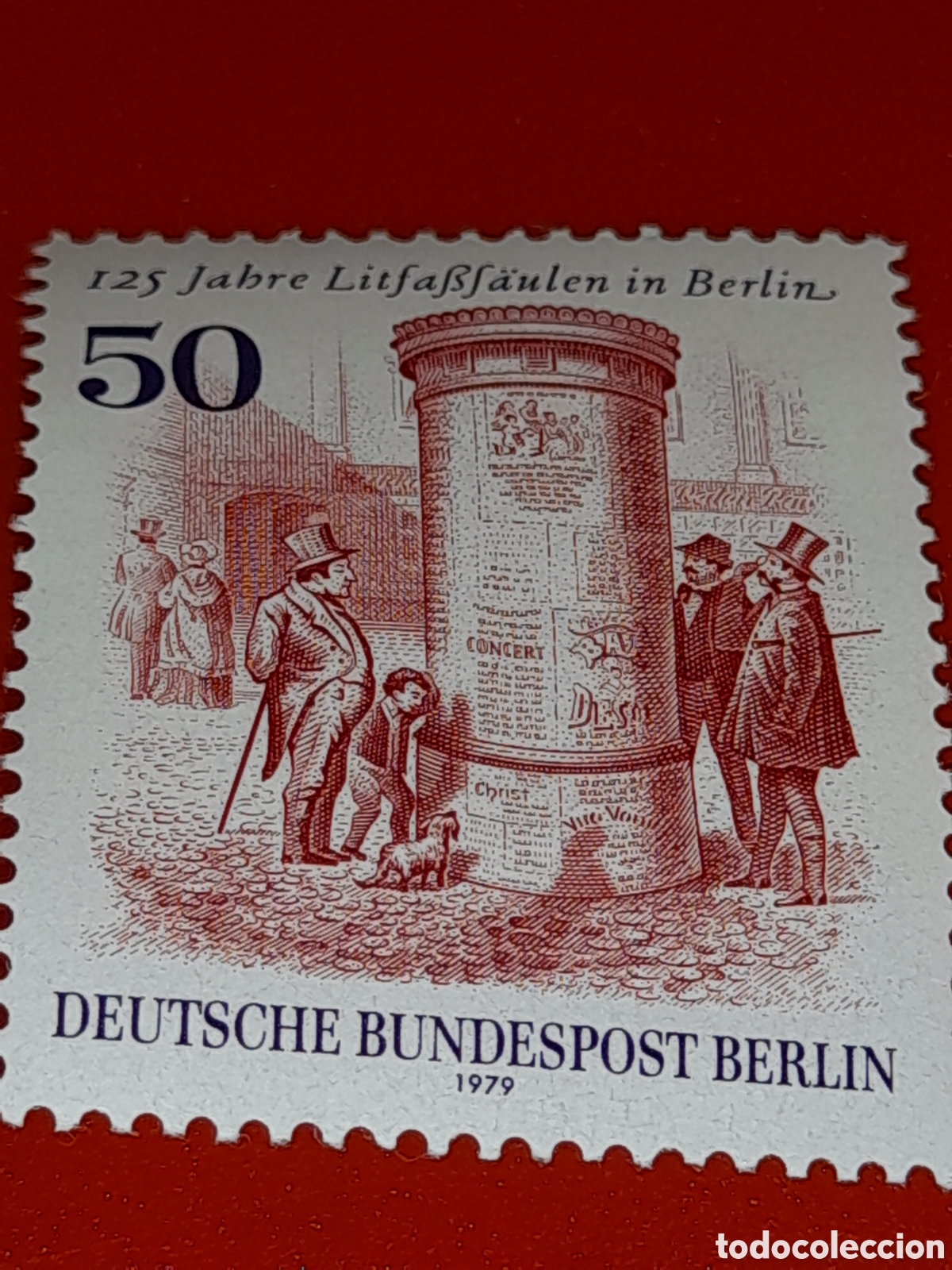 Selos: Sello Alemania. Berlin nuevo/1979/125Aniv/columnas/anuncios/publicidad/arte/gente/historia/inventos/