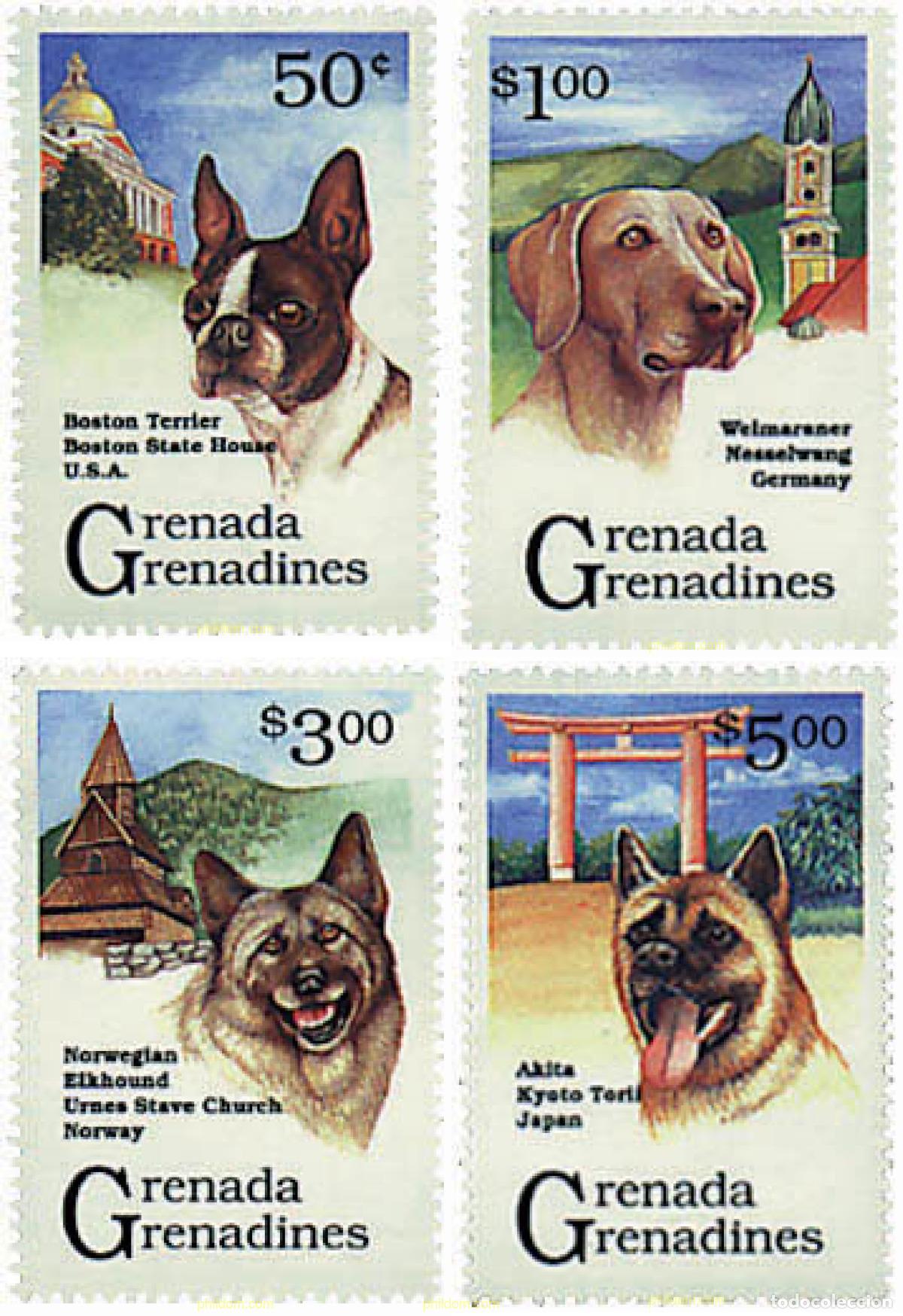 Sellos: 253382 MNH GRANADA GRANADINAS 1993 PERROS DE RAZA