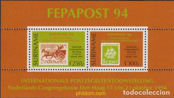 Sellos: 54641 MNH SURINAM 1994 EXPOSICION FILATELICA INTERNACIONAL EN LA HAYA FEPAPOST-94.