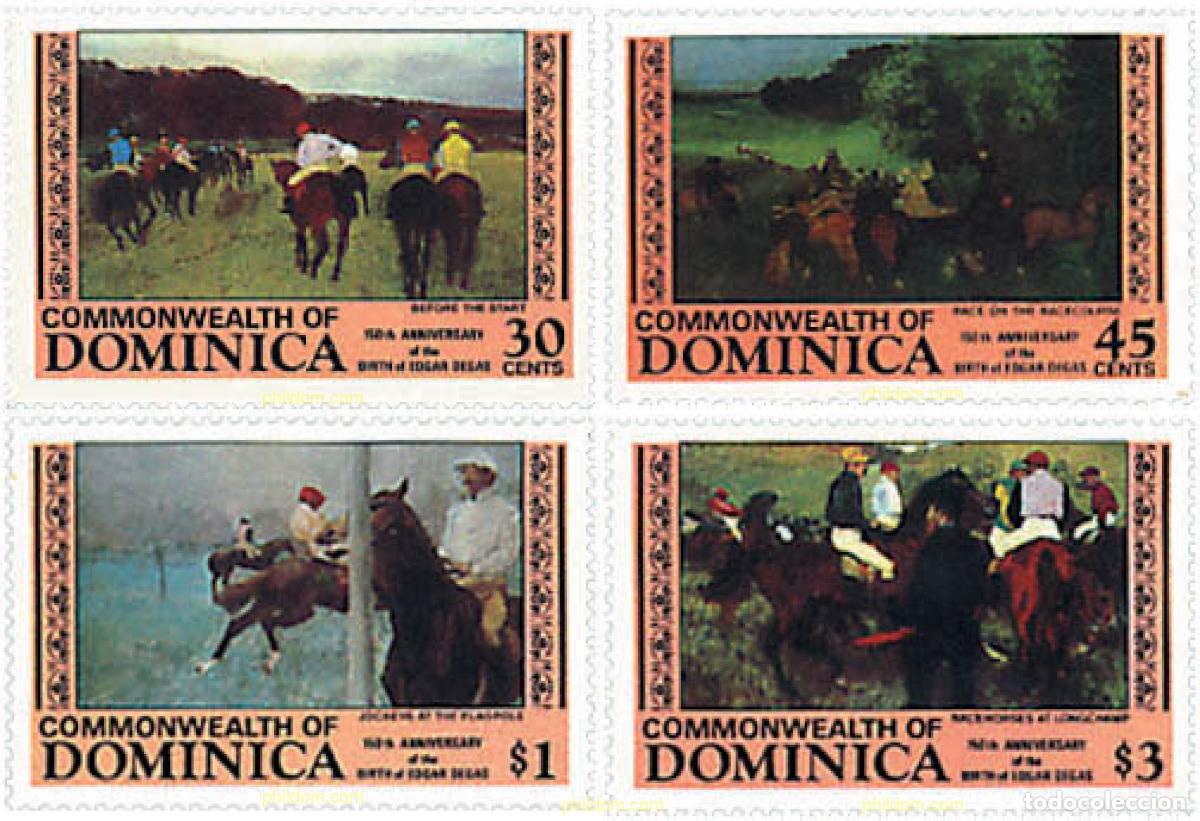 Sellos: 53985 MNH DOMINICA 1984 150 ANIVERSARIO DE NACIMIENTO DE EDGAR DEGAS.