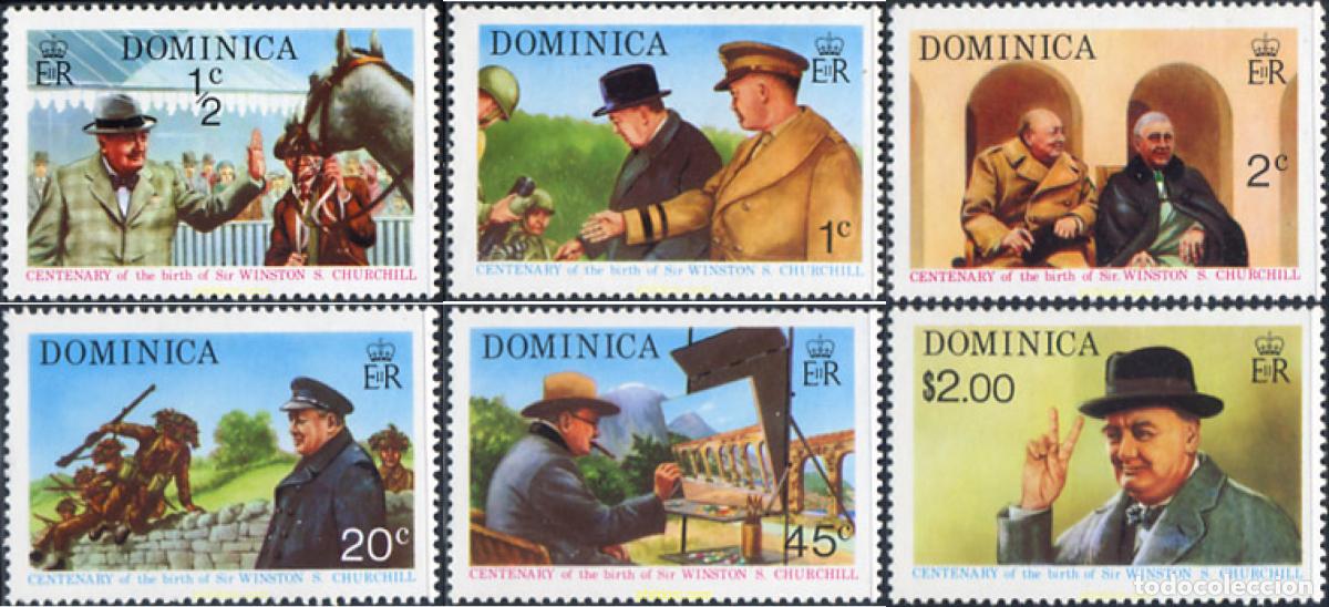 Sellos: 29979 MNH DOMINICA 1974 CENTENARIO DEL NACIMIENTO DE W. CHURCHILL