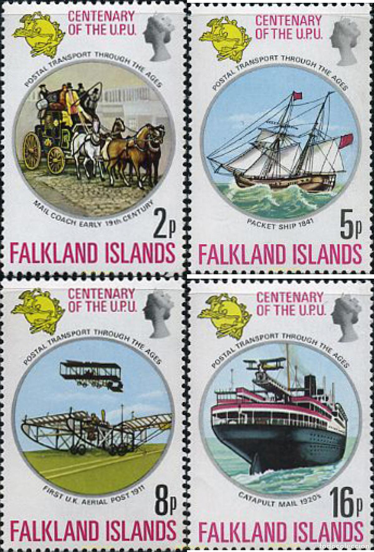 Sellos: 86834 MNH FALKLAND 1974 CENTENARIO DE LA UNION POSTAL UNIVERSAL
