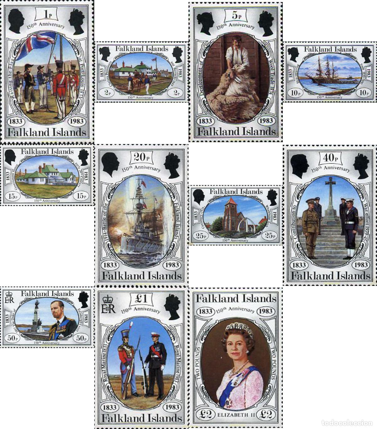 Sellos: 87224 MNH FALKLAND 1983 150 ANIVERSARIO DE LA ADMINISTRACION BRITANICA