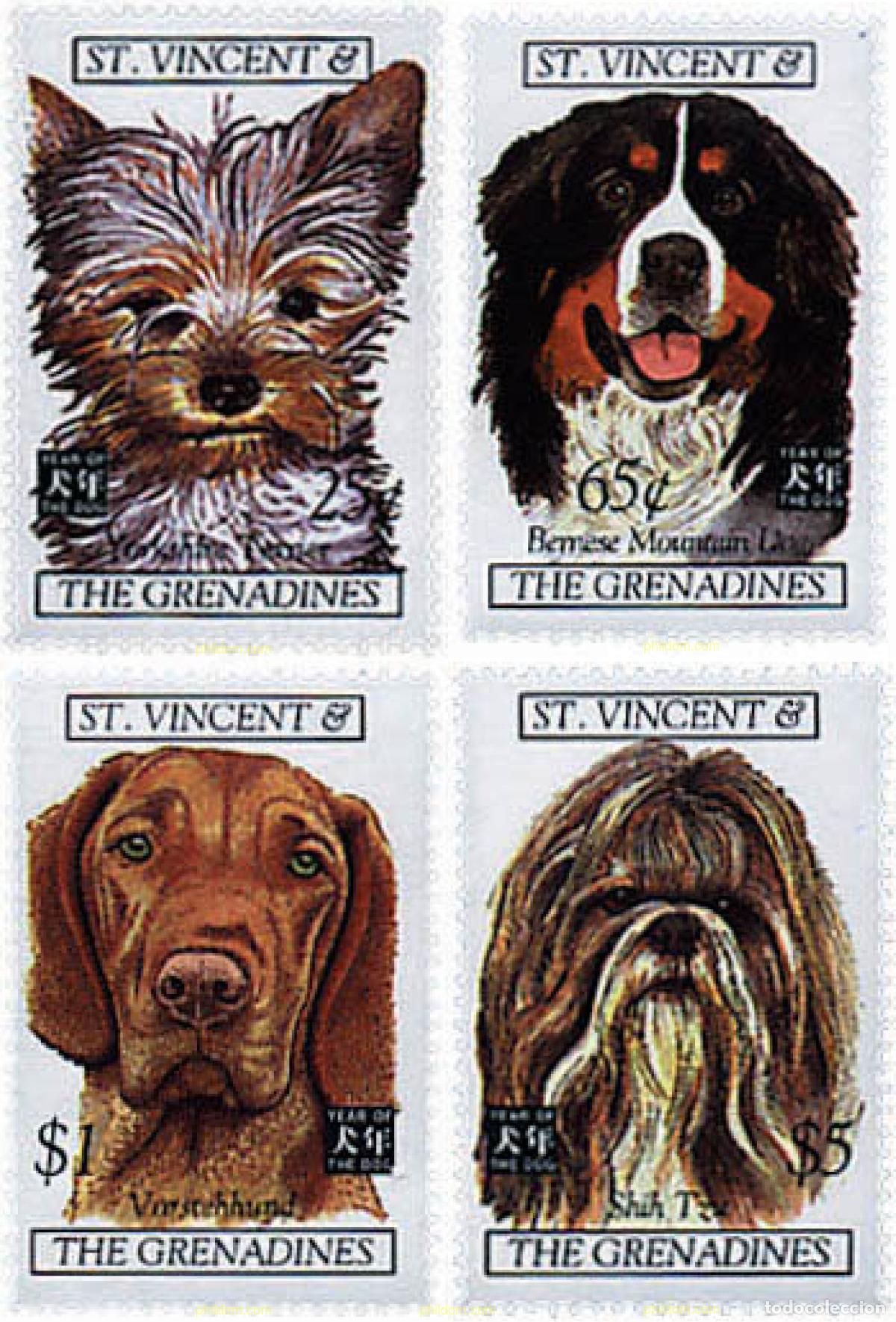 Sellos: 360429 MNH SAN VICENTE 1994 A&Ntilde;O LUNAR CHINO - A&Ntilde;O DEL PERRO