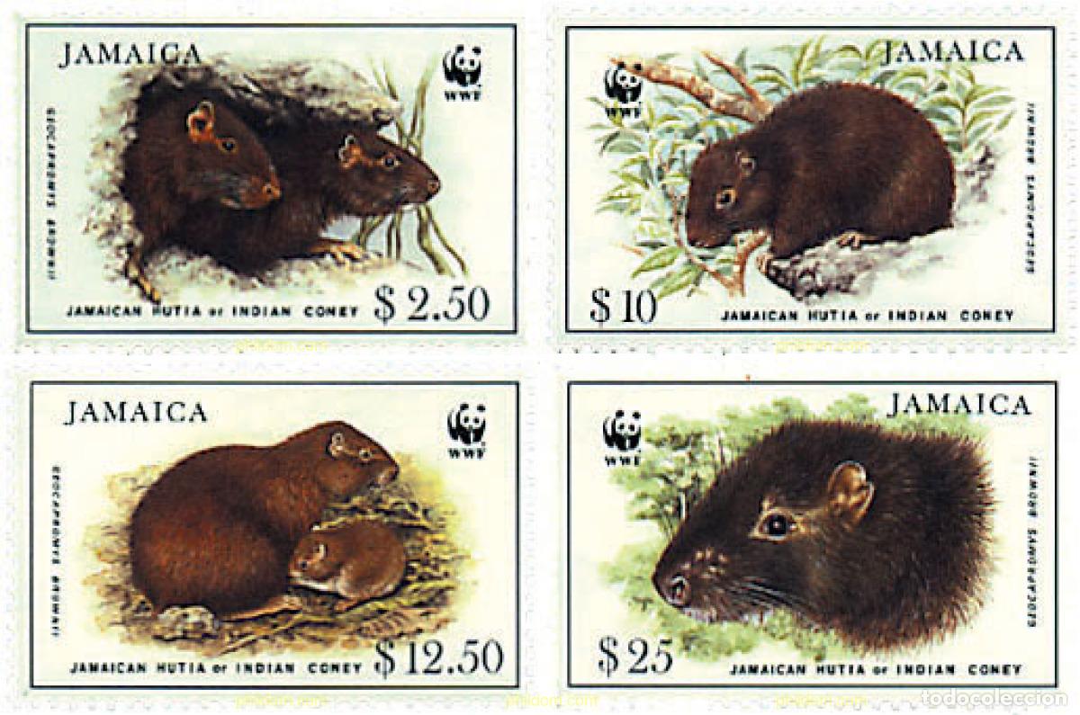 Sellos: 74337 MNH JAMAICA 1996 ESPECIES EN PELIGRO. LA HUTIA JAMAICANA