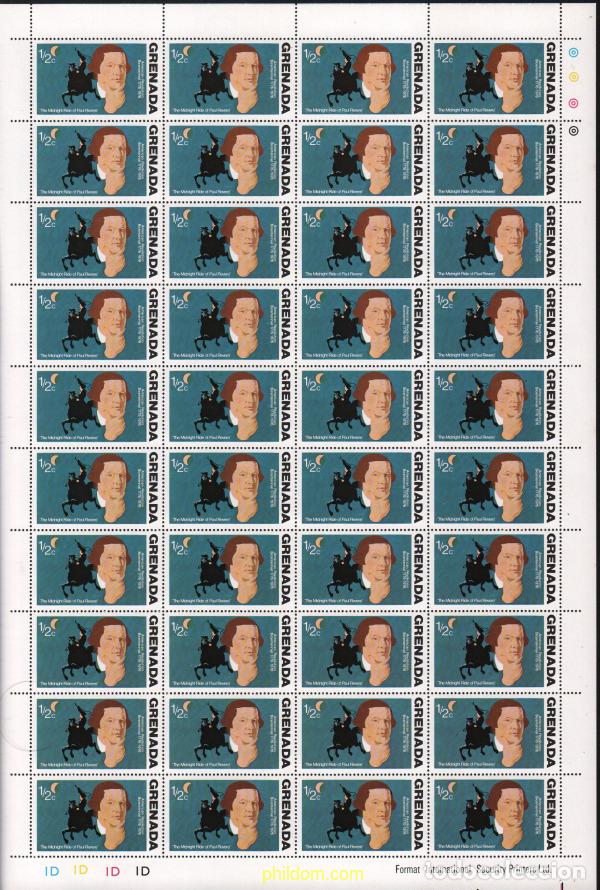 Sellos: 617128 MNH GRANADA 1975 BICENTENARIO DE LA INDEPENDENCIA DE LOS ESTADOS UNIDOS