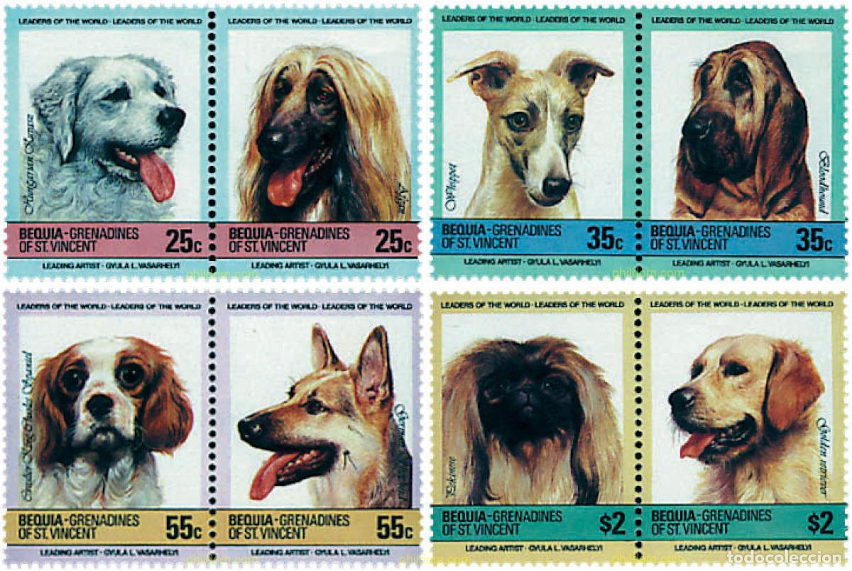 Sellos: 6067 MNH SAN VICENTE GRANADINAS. BEQUIA 1985 PERROS DE RAZA