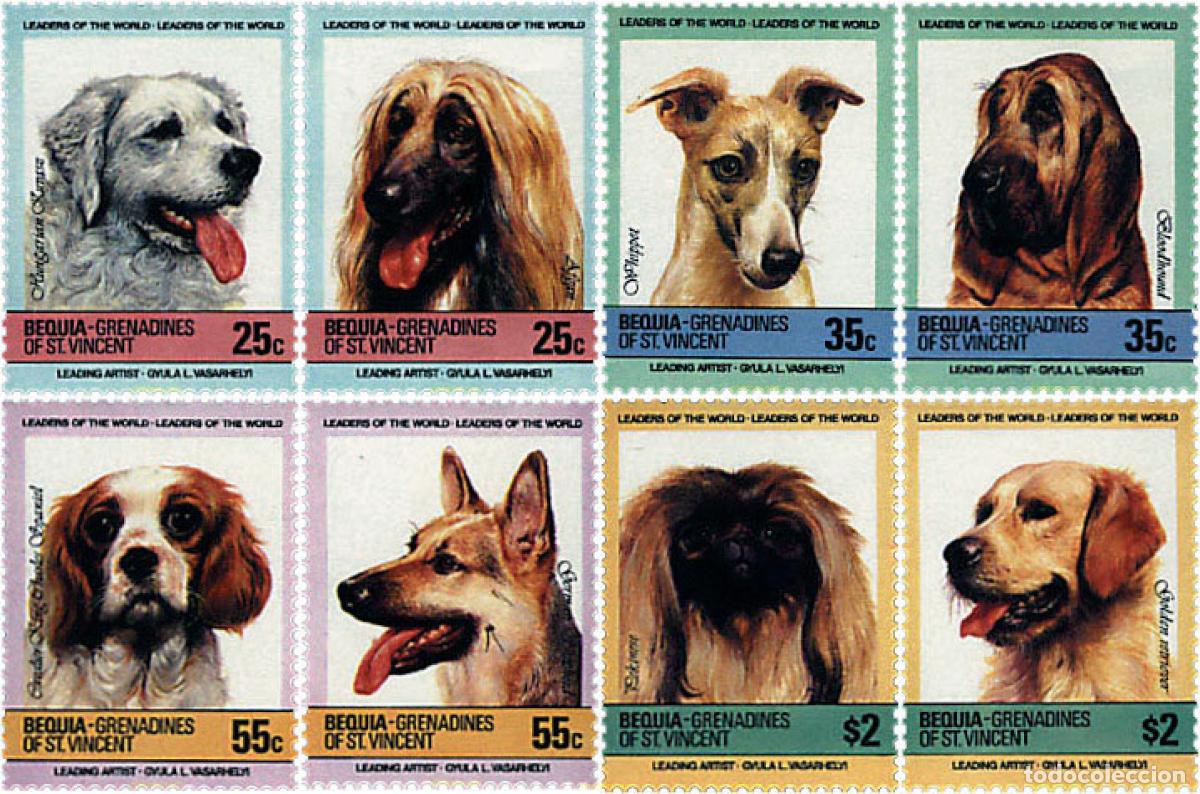 Sellos: 50849 MNH SAN VICENTE GRANADINAS. BEQUIA 1985 PERROS DE RAZA