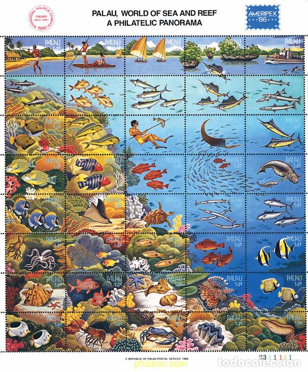 Sellos: 305375 MNH PALAU 1986 AMERIPEX 86. EXPOSICION FILATELICA INTERNACIONAL