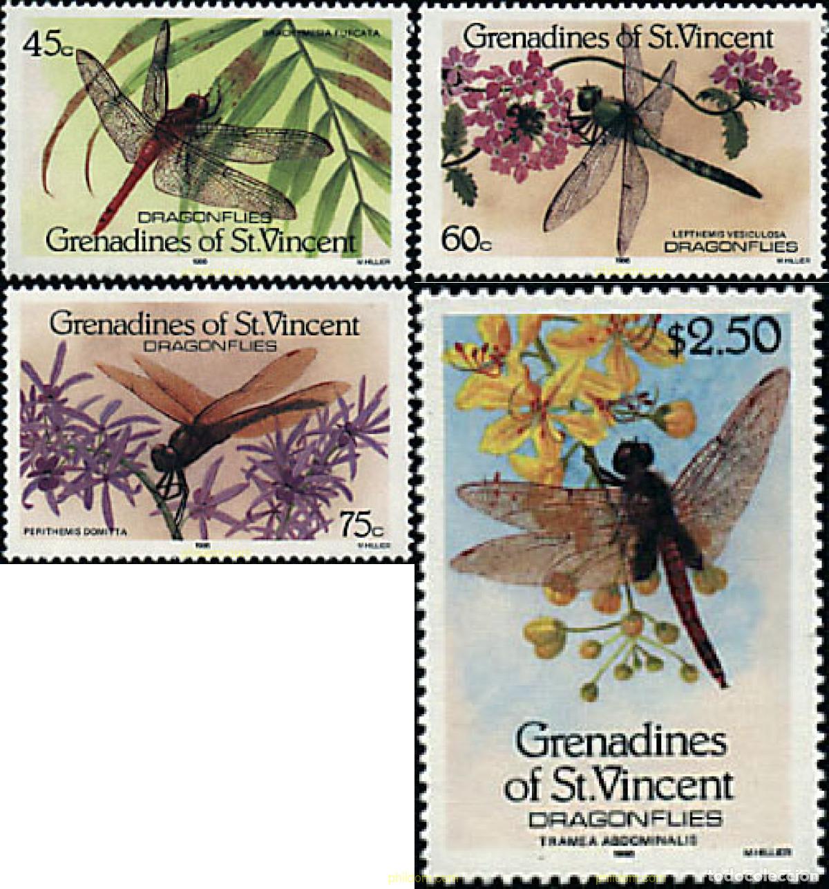 Sellos: 91588 MNH SAN VICENTE GRANADINAS 1986 LIBELULAS